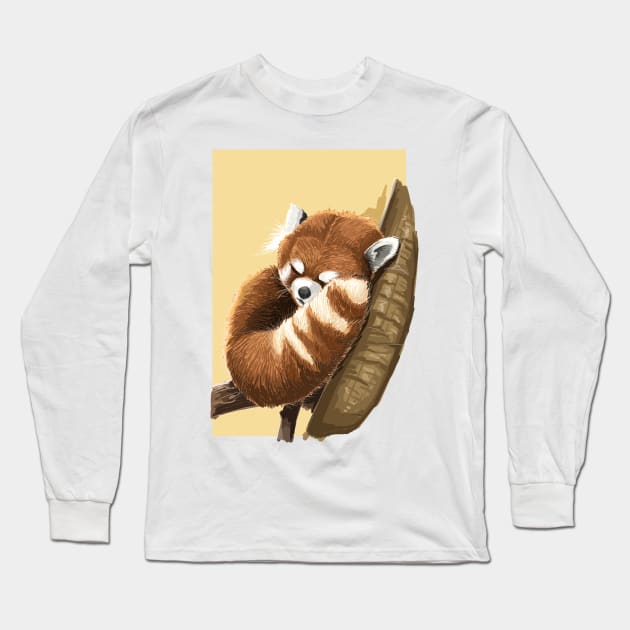 Red Panda Long Sleeve T-Shirt by Dilectum